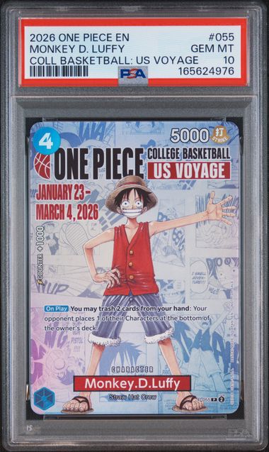 2026 One Piece Monkey D Luffy EN Promo College Basketball US Voyage PSA 10