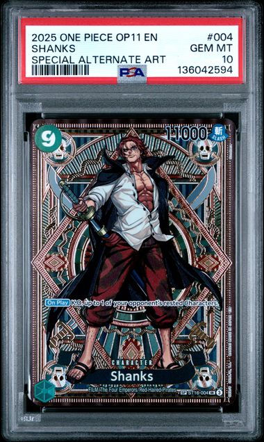 2025 ONE PIECE OP11-A FIST OF DIVINE SPEED #004 SHANKS SPECIAL ALTERNATE ART