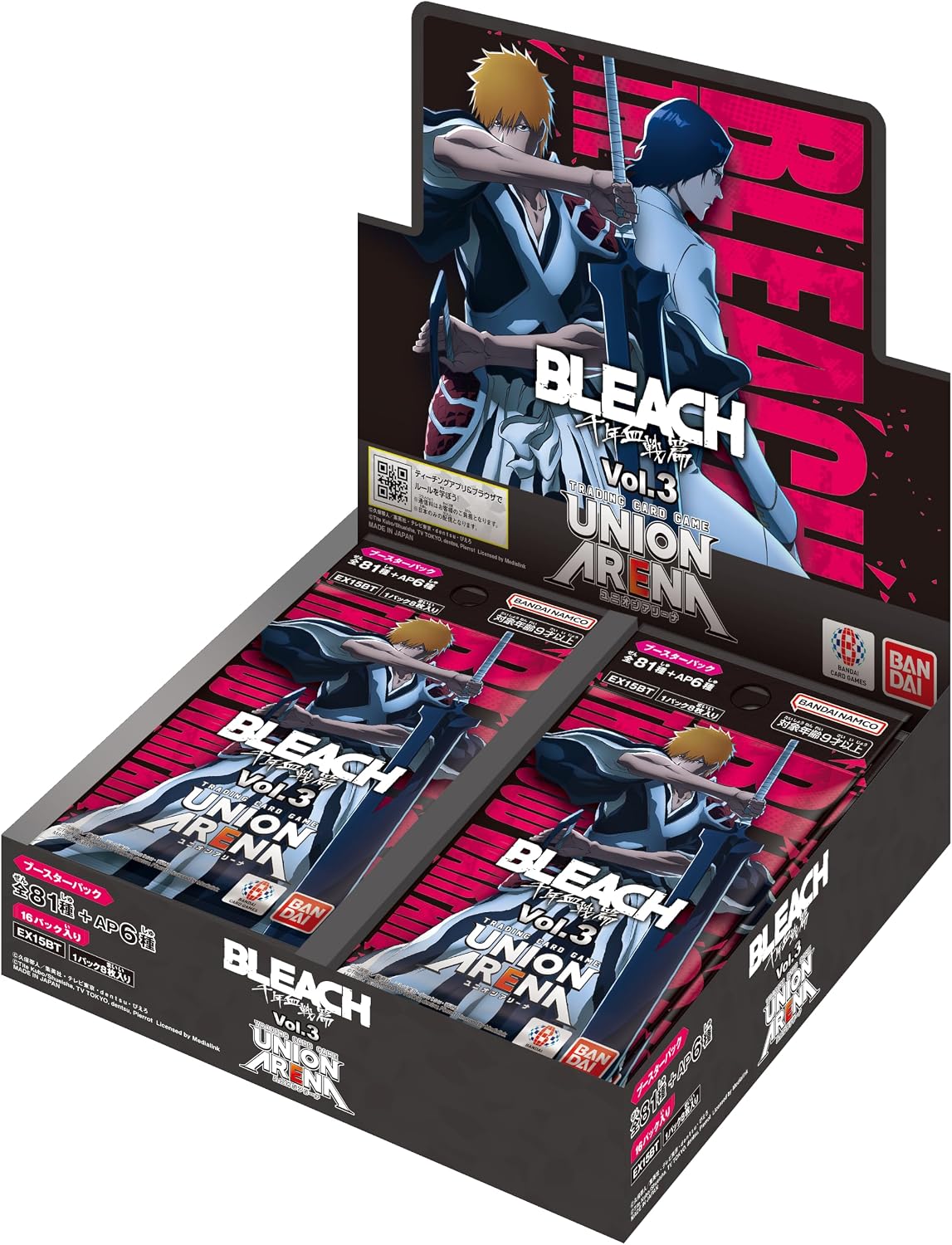 Union Arena Booster Pack Bleach: Thousand-Year Blood War Vol. 3 EX15BT (Set of 16 Packs)