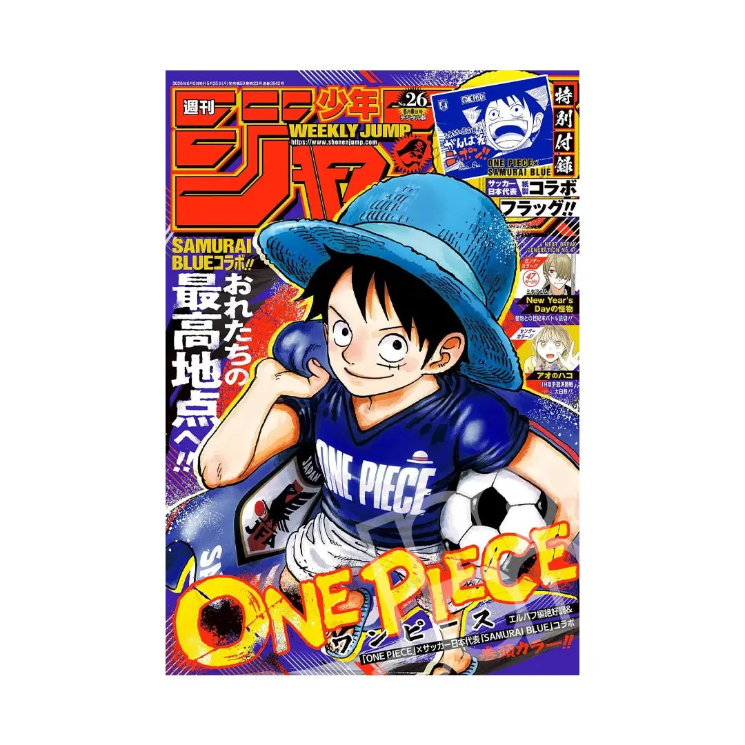 Weekly Shonen Jump 6/8 26 2026 – One Piece X Samurai Blue Cover